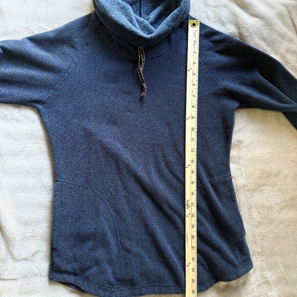 Sherpa Adventure Gear Women’s Rolpa Pullover Size M Maroon Blue Fleece Cowl - Picture 5 of 7